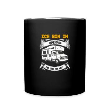 rente und wohnwagen - Tasse einfarbig - Schwarz - Vorne
