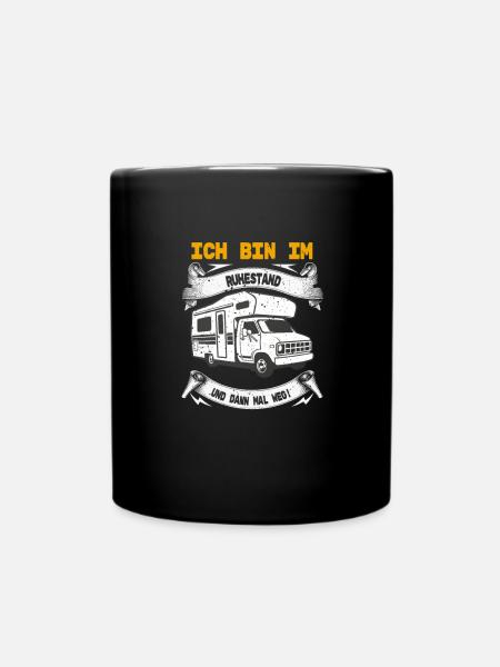 rente und wohnwagen - Tasse einfarbig - Schwarz