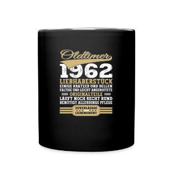 Oldtimer 1962 61. Geburtstag Geschenk Herrenik - Tasse einfarbig - Schwarz - Vorne