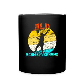 Old Schmetterhand Tennis oder Badminton Spieler - Tasse einfarbig - Schwarz - Vorne