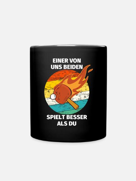 Einer von uns beiden Tischtennis Spieler - Tasse einfarbig - Schwarz
