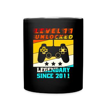 Level 11 freigeschaltet legendär seit 2011 - Tasse einfarbig - Schwarz - Vorne