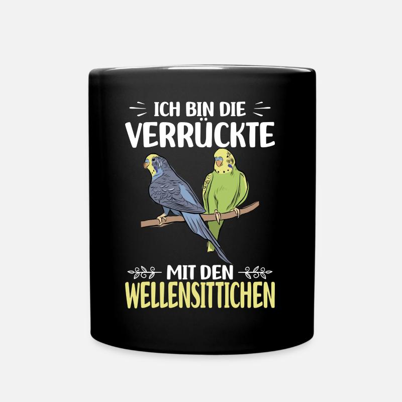 Wellensittich - Tasse einfarbig - Schwarz