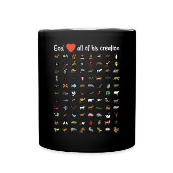 Dieu aime toute sa création - Mug uni - noir - Devant