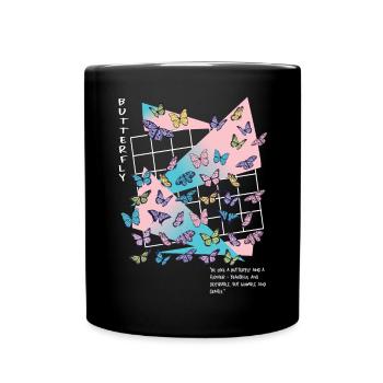 Soyez comme un papillon - Mug uni - noir - Devant