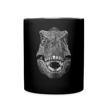 Dinosaurier - Tasse einfarbig - Schwarz - Vorne