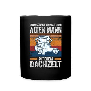 Dachzelt Camping Autozelt Abenteuer Dachzelten - Tasse einfarbig - Schwarz - Vorne