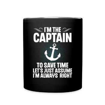 Capitaine Voilier Bateau à moteur Bateau Marin - Mug uni - noir - Devant