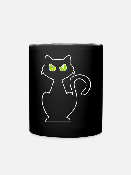 Wütende Katze - Tasse einfarbig - Schwarz