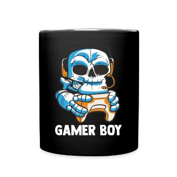 Zocken Jungs Skelett - Computer Spiele Videospiele - Tasse einfarbig - Schwarz - Vorne