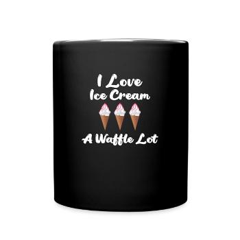 J’adore le trio de gaufres à la crème Ic - Mug uni - noir - Devant