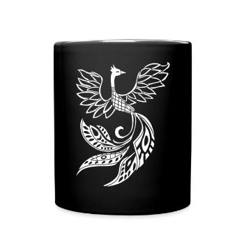 White phoenix bird - Full Colour Mug - black - Front