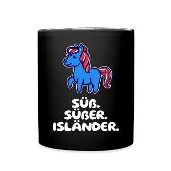 Islandponys Statement Islandpferde Pony Pferdenarr - Tasse einfarbig - Schwarz - Vorne