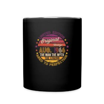 Original August 1966 56. Geburtstag Geschenk Fun - Tasse einfarbig - Schwarz - Vorne