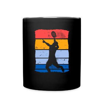 Retro Padelspieler Padel-Tennis Padeltennis - Tasse einfarbig - Schwarz - Vorne