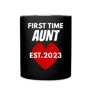Tante werden 2023 - Tasse einfarbig - Schwarz - Vorne