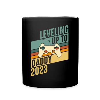 Niveau jusqu’à Père 2023 - Grossesse Hommes - Mug uni - noir - Devant