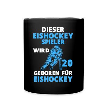 Eishockeyspieler 20 Jahre Eishockey 20 Geburtstag - Tasse einfarbig - Schwarz - Vorne