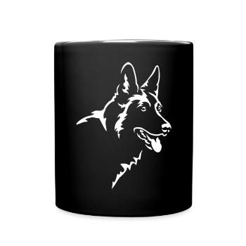 German Shepherd Head "Black Edition" - Full Colour Mug - black - Front