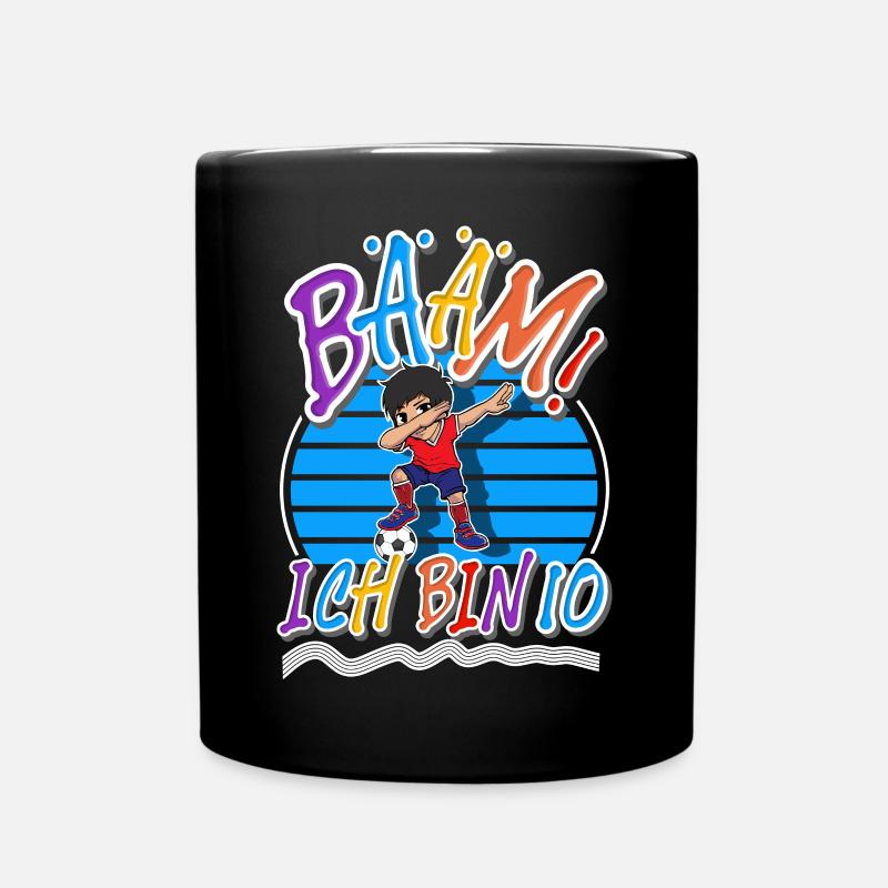 10. Geburtstag Kinder Fußball - Tasse einfarbig - Schwarz