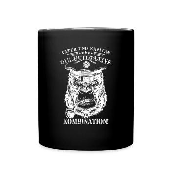 Vater und Kapitän: Die ultimative Kombination! - Tasse einfarbig - Schwarz - Vorne