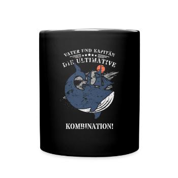 Vater und Kapitän: Die ultimative Kombination! - Tasse einfarbig - Schwarz - Vorne
