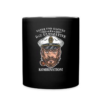 Vater und Kapitän: Die ultimative Kombination! - Tasse einfarbig - Schwarz - Vorne
