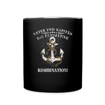 Vater und Kapitän: Die ultimative Kombination! - Tasse einfarbig - Schwarz - Vorne