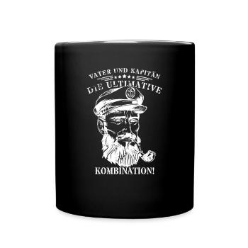 Vater und Kapitän: Die ultimative Kombination! - Tasse einfarbig - Schwarz - Vorne