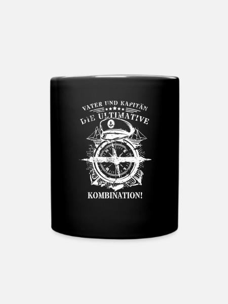 Vater und Kapitän: Die ultimative Kombination! - Tasse einfarbig - Schwarz