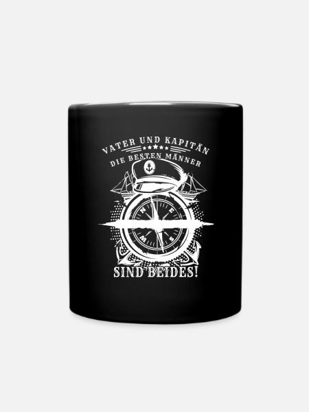 Vater und Kapitän - die besten Mann sind beides - Tasse einfarbig - Schwarz