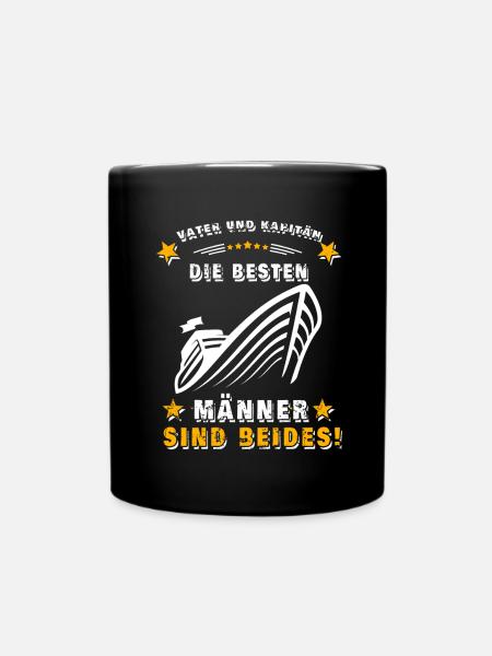 Vater und Kapitän - die besten Mann sind beides - Tasse einfarbig - Schwarz