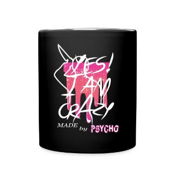 Ja ich bin Verrückt - Tasse einfarbig - Schwarz - Vorne