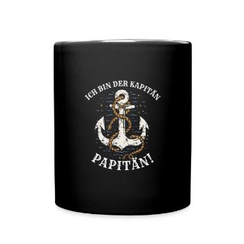 Ich bin der Kapitän, Papitän! - Tasse einfarbig - Schwarz - Vorne
