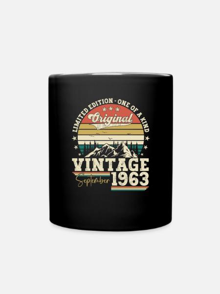 September Jahrgang 1963 59. Geburtstag Geschenk - Tasse einfarbig - Schwarz