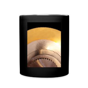 Sägeblätter / Saw blades - Tasse einfarbig - Schwarz - Vorne