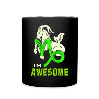 Cool Steinbock Statement Tierkreiszeichen Esoterik - Tasse einfarbig - Schwarz - Vorne