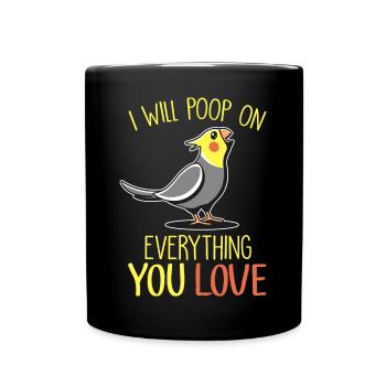 Cockatiel - Full Colour Mug - black - Front
