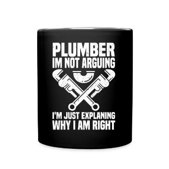 Funny Plumber Sayings | Artisan Gift Idea - Full Colour Mug - black - Front