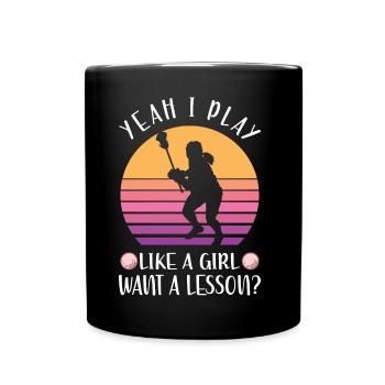 Lacrosse Sport | Spieler Team Trainer Geschenkidee - Tasse einfarbig - Schwarz - Vorne