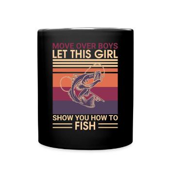 Fishing Angler Fishing Rod - Full Colour Mug - black - Front