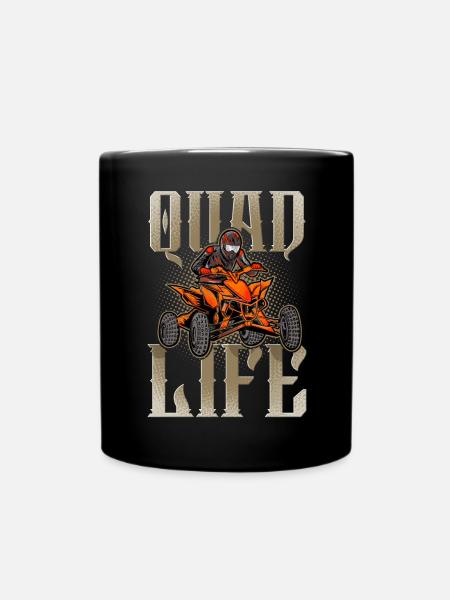 Quad ATV Offroad Quadfahrer - Tasse einfarbig - Schwarz