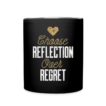 Mindset Reflection Regret Minimalist Geometric Ins - Full Colour Mug - black - Front