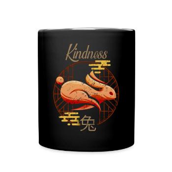 Chinesische Tierkreistiere Astrologie Geometrisches Kaninchen - Tasse einfarbig - Schwarz - Vorne