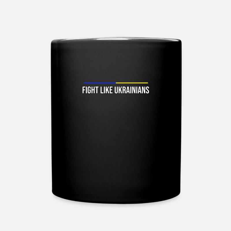 Bannière Fight Like Ukrainians - Mug uni - noir