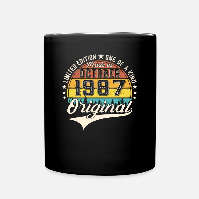 Oktober Jahrgang 1987 35. Geburtstag Geschenk Cool - Tasse einfarbig - Schwarz