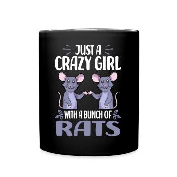 Rat sayings | Domestic Rat Rodents Gift Ideas - Full Colour Mug - black - Front