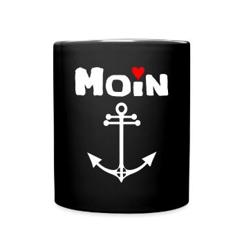 Côte Mer Accueil Ancre Moin Idées cadeaux Mer du Nord - Mug uni - noir - Devant