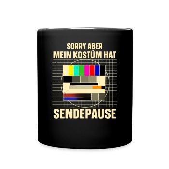Testbild Sendepause Kostüm - Tasse einfarbig - Schwarz - Vorne