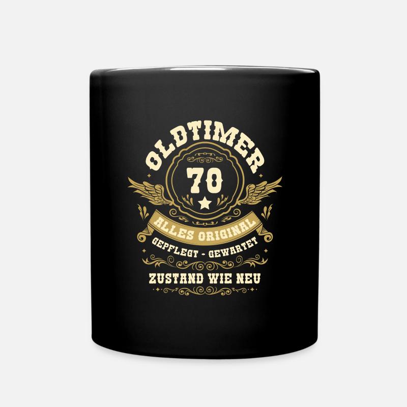 70. Geburtstag Oldtimer - Tasse einfarbig - Schwarz